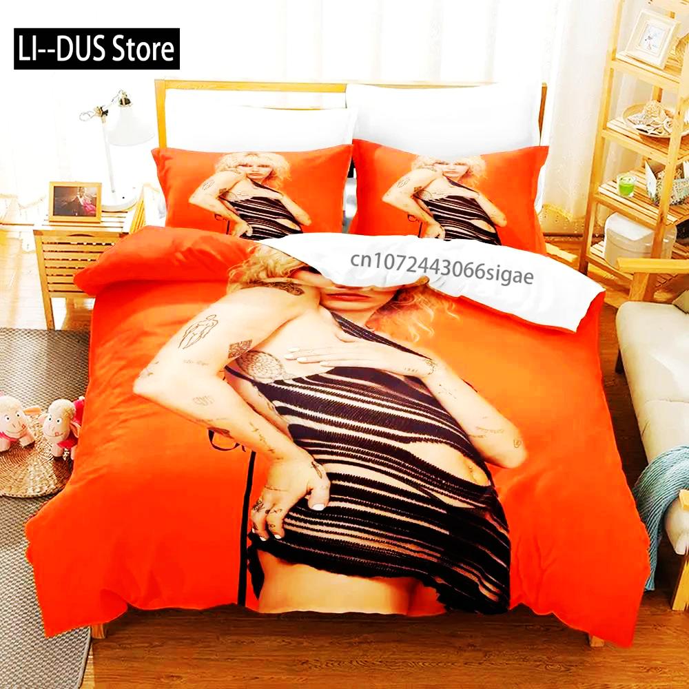 Miley Cyrus Boys Single Double Queen King Size Bed Cover Anime Sets 2024 Duvet Cover Bed Set Quilt Cover Pillowcase