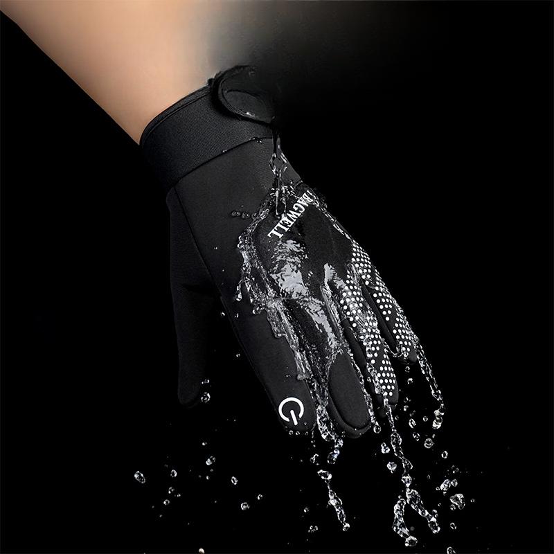 Winter Cycling Gloves Men's Waterproof and Non Slip Touch Screen Driving Outdoor Sports Cycling Windproof Plus Velvet Warm Gloves