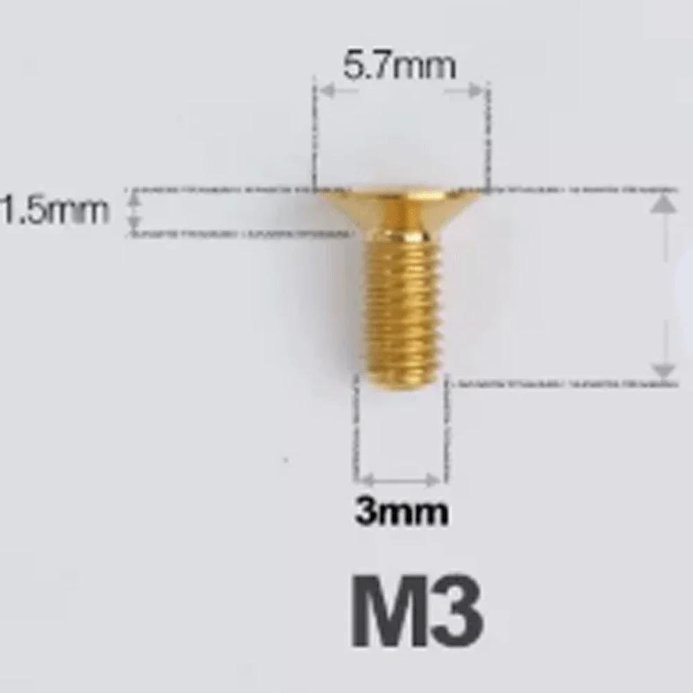 1 PC Various Color M3*6/8/10/12/15-30mm TC4 GR5 Titanium AlloyT10 Torx Flat Countersunk Screw Bolt For Bike Bicycle Road Bike