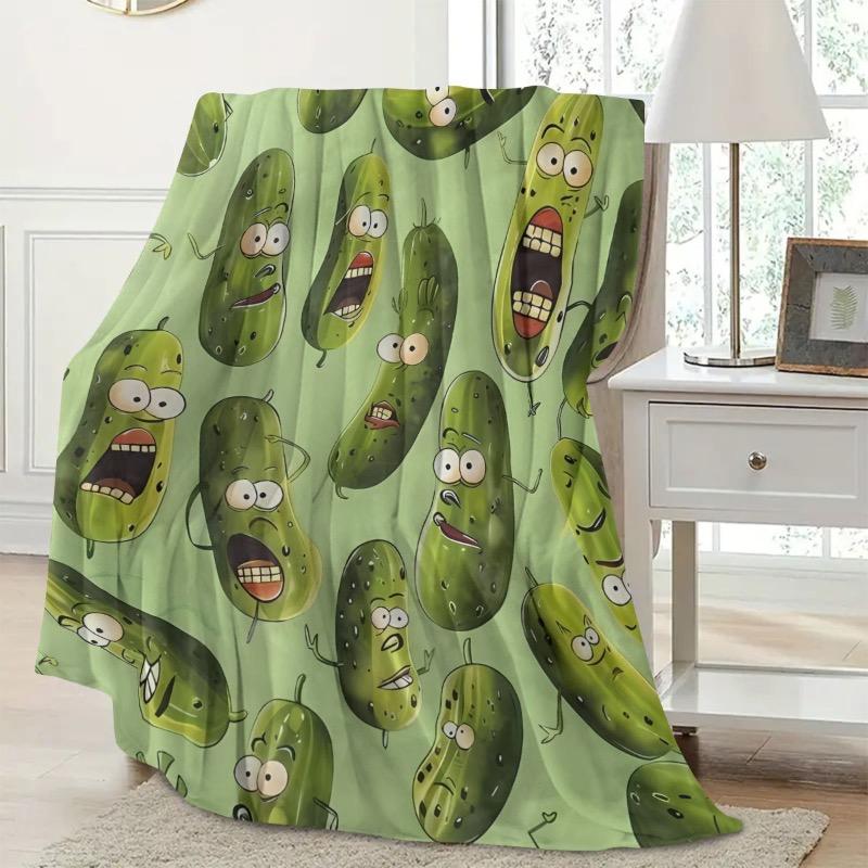 Coperta Plaid Morbida e Calda a Tema Cetriolo - Morbida, Calda e Liscia | Perfetta per Divano, Letto, Aria Condizionata