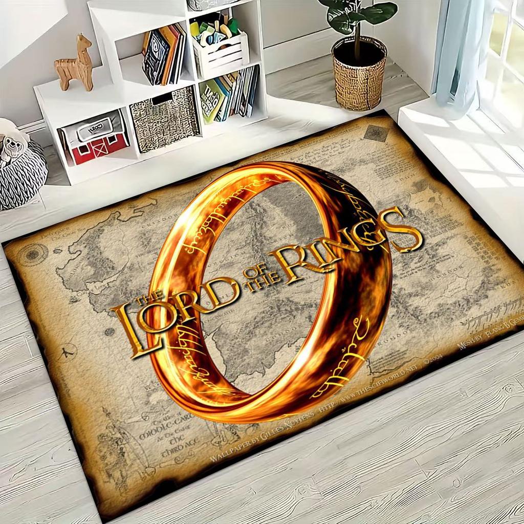 Classics L-Lord of The Rings H-Hobbit Movie Board Rug for Bedroom Living Room Sofa Home Doormat Decor, Large Non-slip Floor Mat