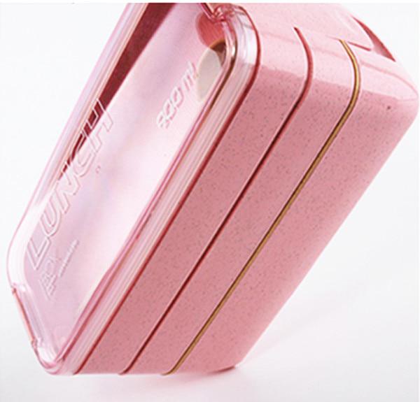 900ml Healthy Material Lunch Box 3 Layer Wheat Straw Bento Boxes Food Storage Container Lunchbox