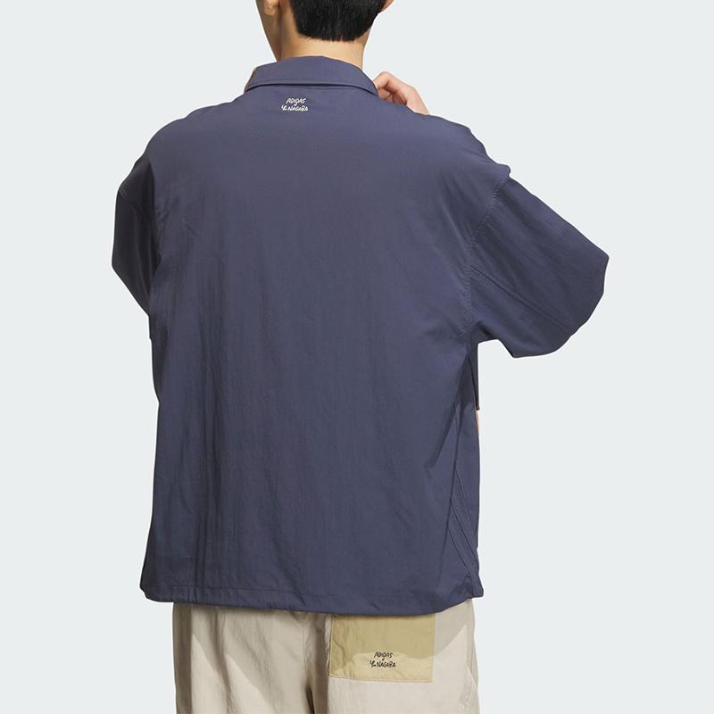 Adidas Originals X Chang Chang Xiong Collaboration SS23 Solid Color Flap Pocket Label Logo Zip Collar Jacket Men Jacket Navy IS0644