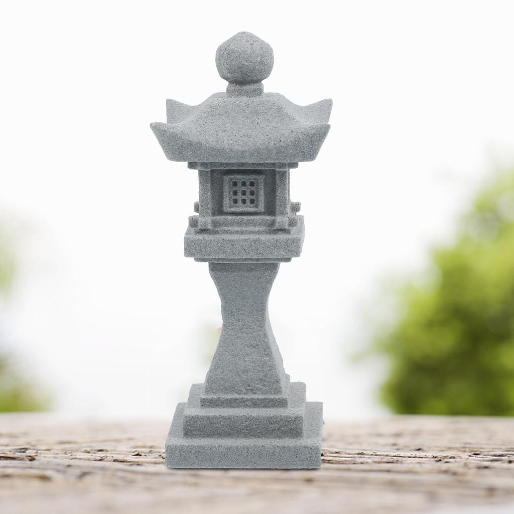 FOMIYES Replica Stone Lantern Sand Table Pavilion Model Zen Garden Tower Mini Tower Ornament Miniature Tower Ornament Aquarium Pavilion Model