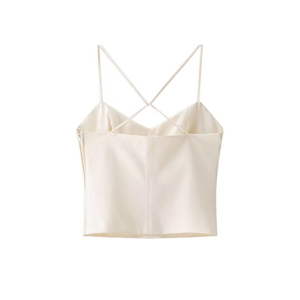 European and American Style, New Women's Clothing, Foreign Style, Fashionable, Versatile, Fashionable, Pleated Suspender Top