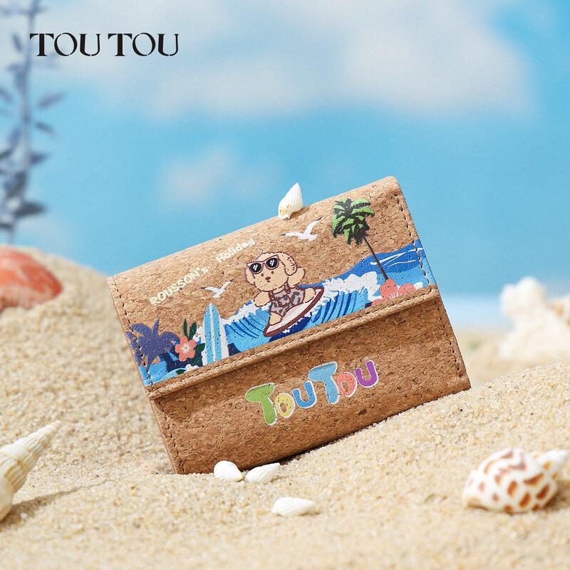 

Toutou Women s Rousong Dog Cork Short Wallet Cute Rousong Dog Cork Wallet - Goddess Day Gift