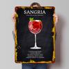 Póster de Receta de Sangría Arte de Pared Personalizado Señales Metálicas Vintage Placa de Lata Retro para Cueva de Hombre Decoraciones de Sala de Estar Wand Deko