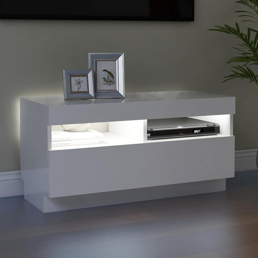 Moderner TV-Schrank Mit LED-Beleuchtung, TV-Sideboard, Dekorativer Stauraum, 80x35x40 Cm
