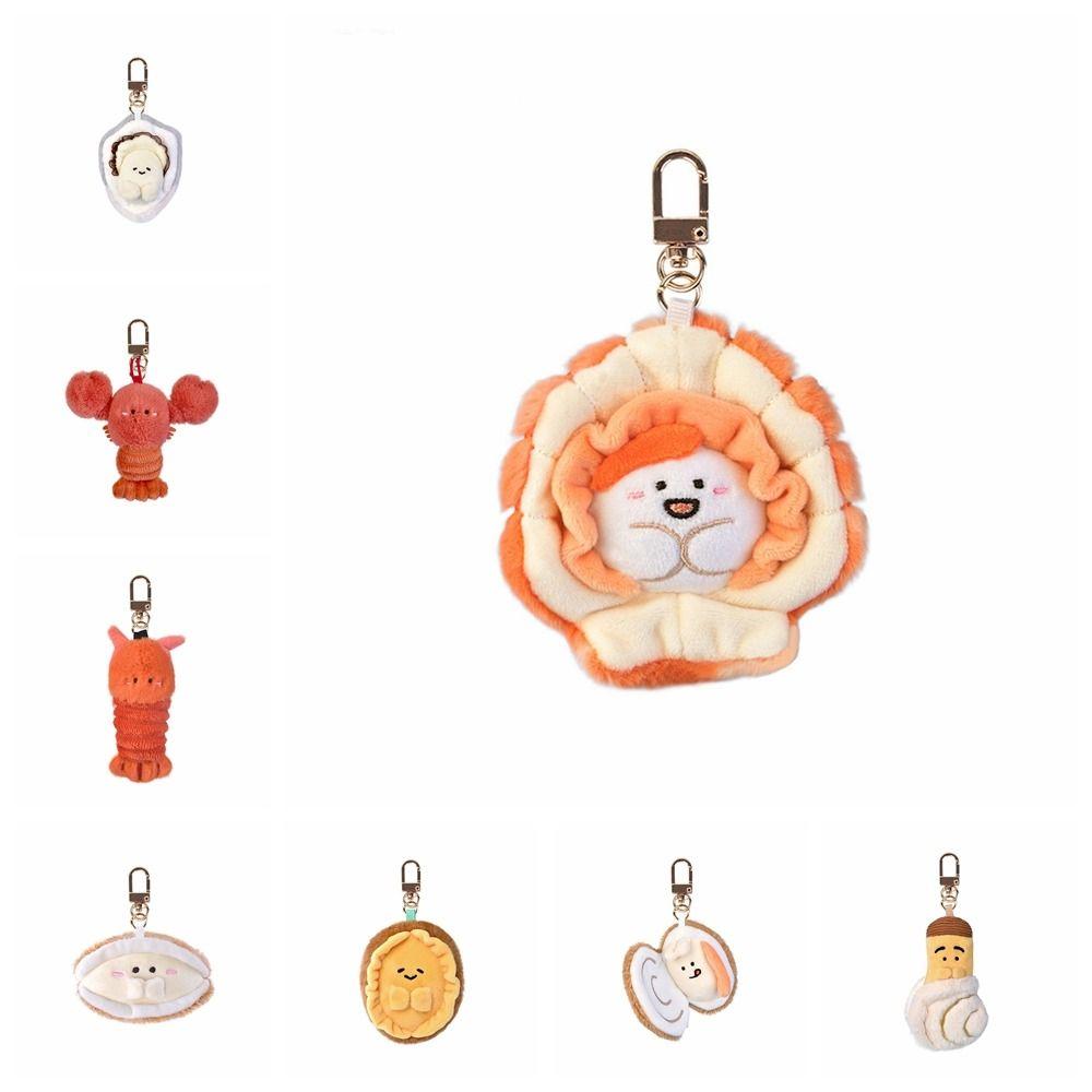Soft Fluffy Sea Keyring Kawaii Cartoon Plush Pendant Bag Charm Ocean Animal Keychain Home Decor