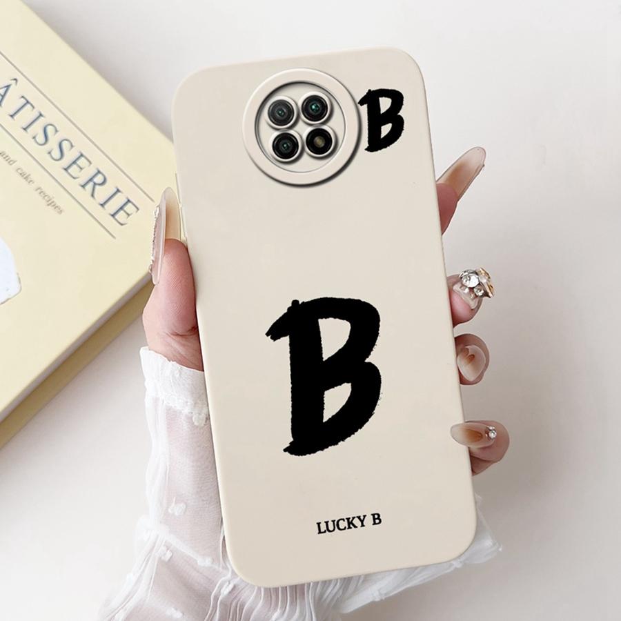For Xiaomi Redmi Note 9T Case Soft Silicone Coque Lucky A-Z Letter Painted Shockproof Funda for Redmi Note 9 5G note9 TCover