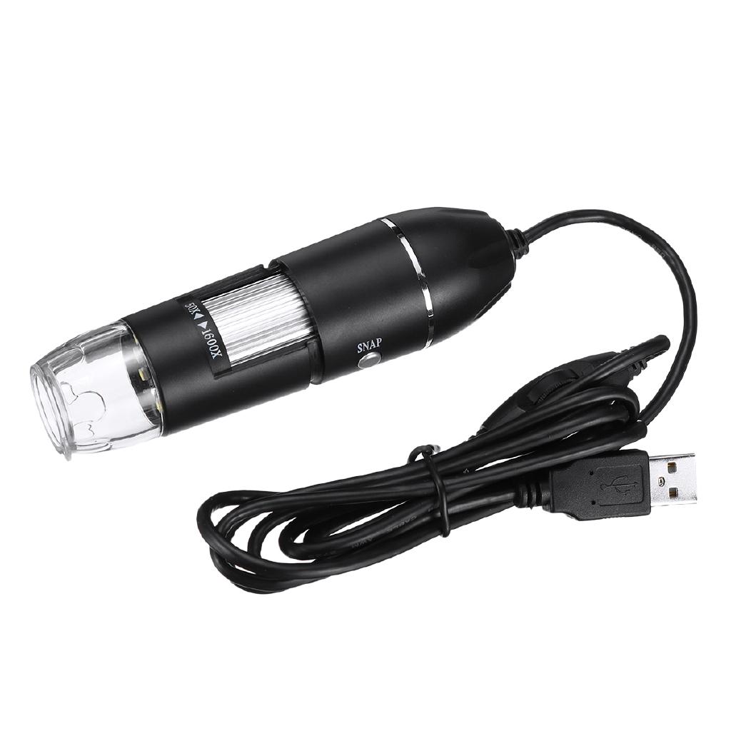 DC 5V ABS 1600X2MP Ajustabil 1080P 8 LED Microscop Digital Type-C / M Icro USB Lupa Electronică Stereo Endoscop USB Pentru PC Telefon