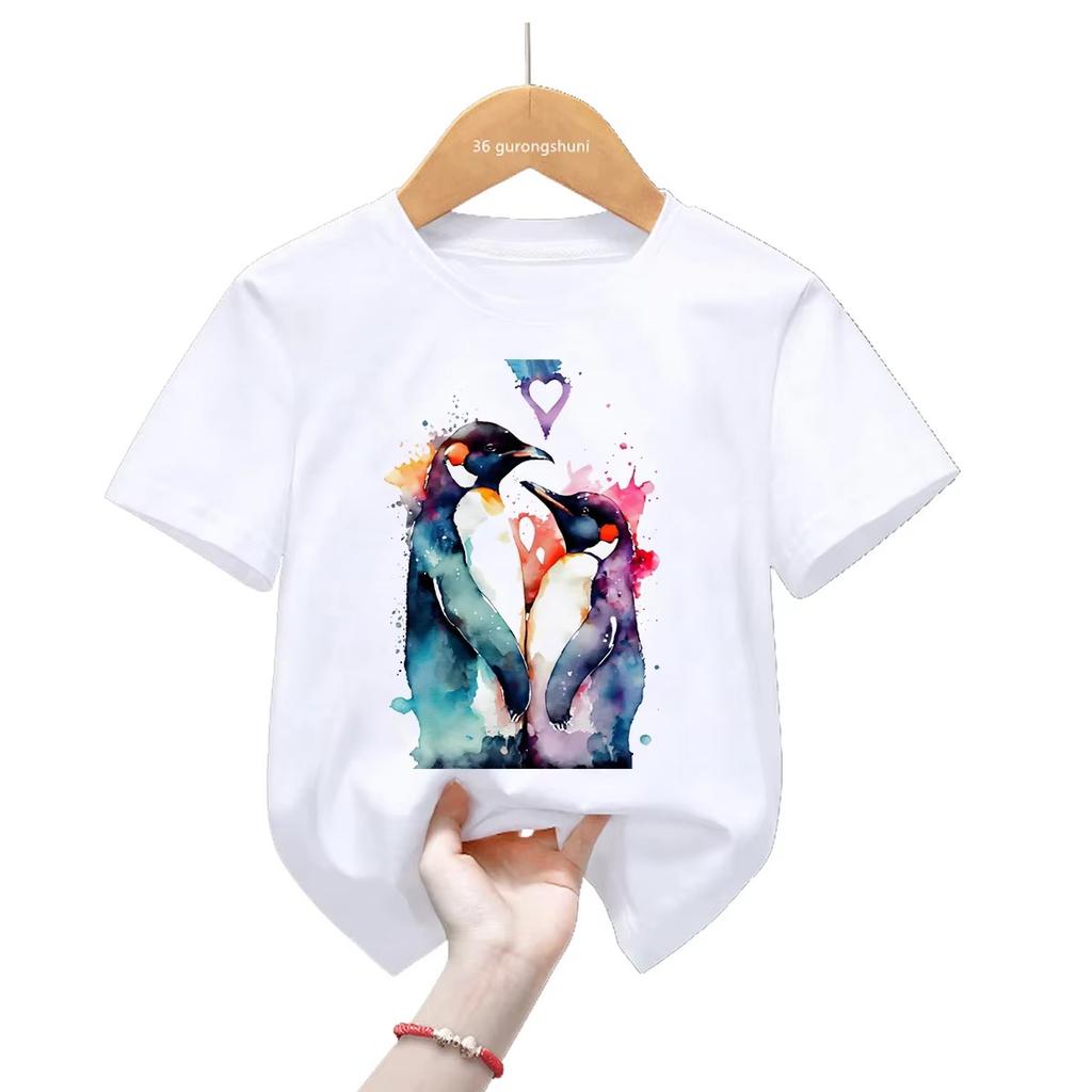 Watercolor Dolphin Tshirt Kawaii Whale Flowers Print Short Sleeve Unisex Unisex Casual Summer Harajuku Top