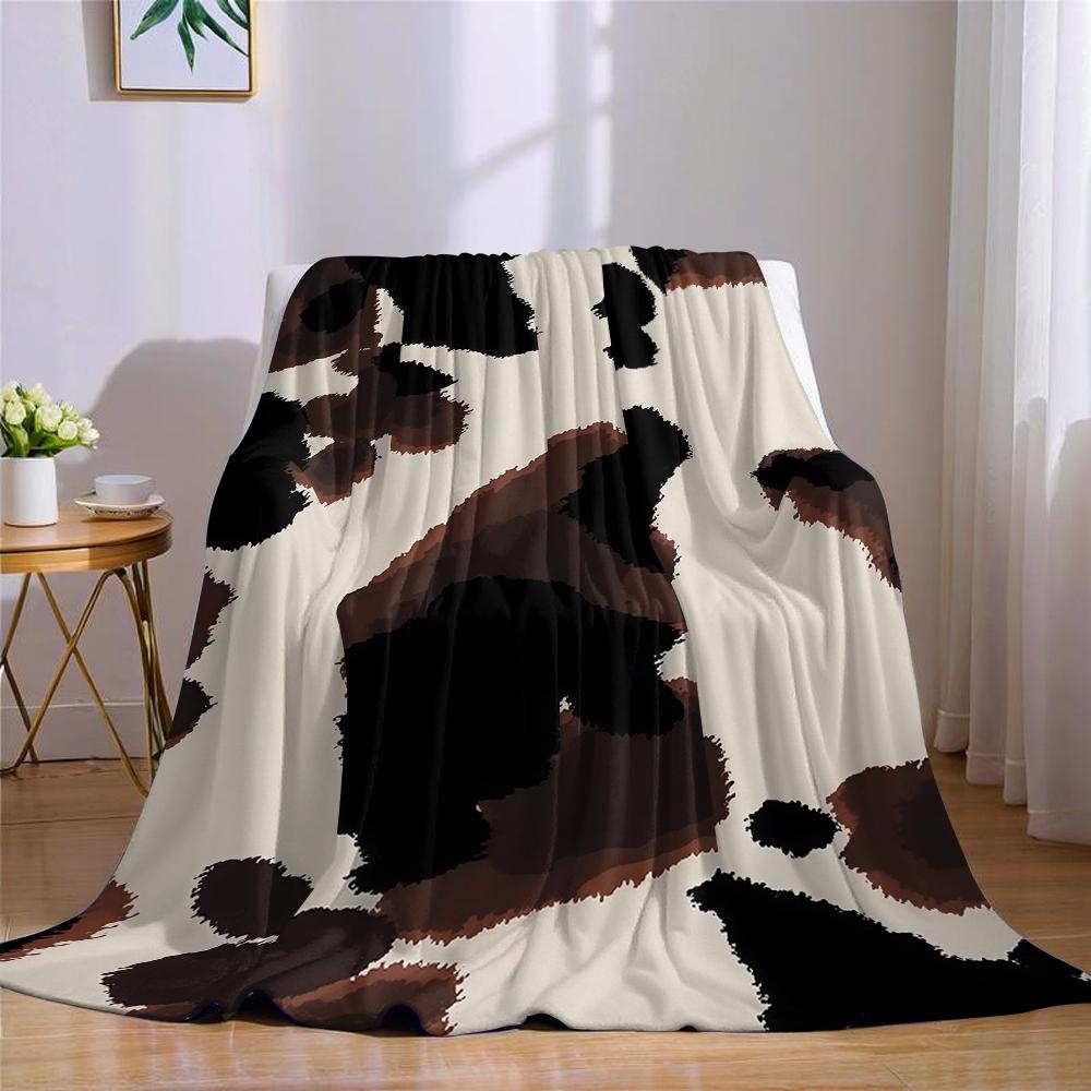 Creme-Kuhfell-Flanell-Decke Warm Weich Halloween Weihnachten Sofa Warm Gemütlich Dekorative Deko Geschenk für Alle Jahreszeiten