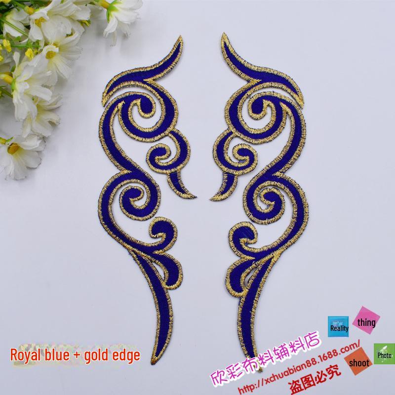 Cuello y puños adhesivos DIY: Parche Étnico Bordado de Flor y Nube