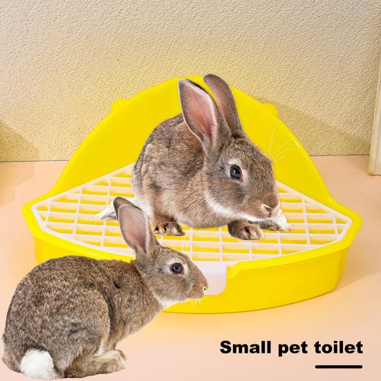 Yousheng Small Pet Toilet High Fence Detachable Hollow Platform Easy Cleaning Rabbit Litter Pan Animal Potty Trainer Bunnies Corner Toilet Box Ferret