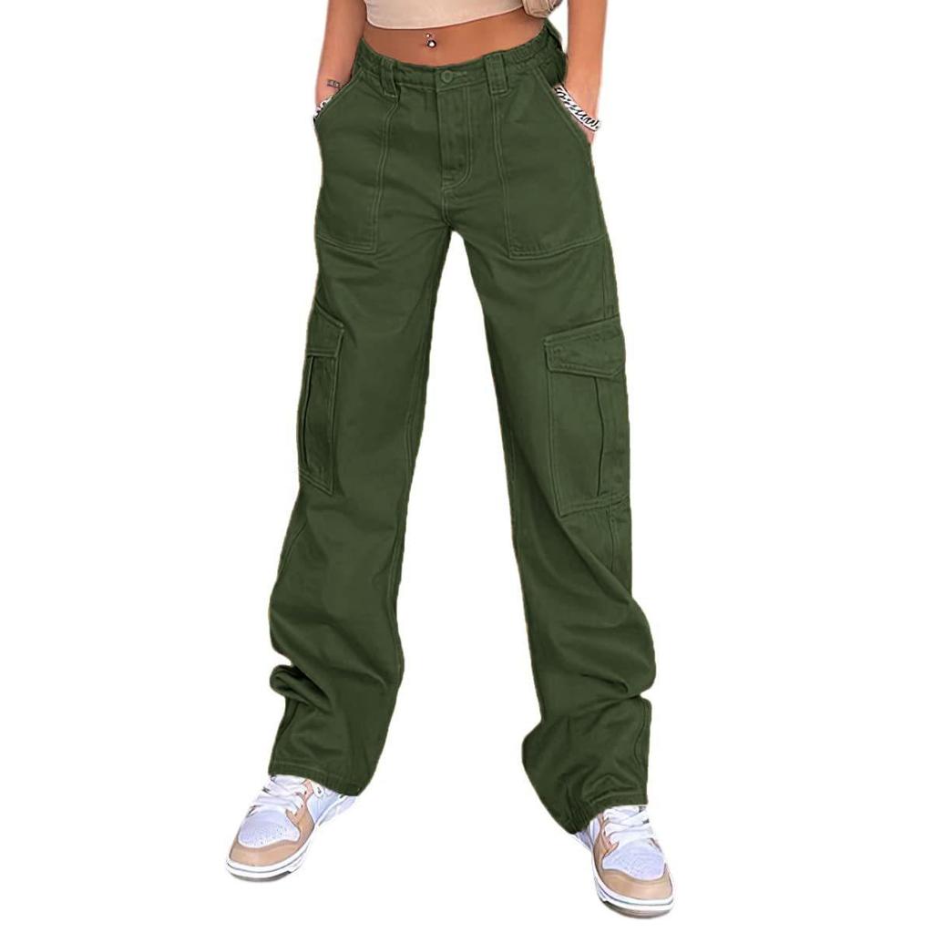 Europäische & Amerikanische Schlanke High Waist Damen Cargo-Hose mit Mehreren Taschen