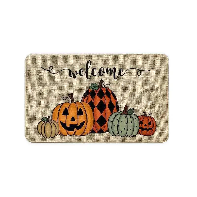 

Cute Halloween Cartoon Non-Slip Durable Carpet Rug Door Mat - Pumpkin Ghost Cat Bat Festive Home Decoration Anime Rug Mat 40x60cm