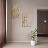 4-Pack Gold Metal Line Wall Art Abstract Woman Body Figure Home Aesthetic Decor Sculpture Gift