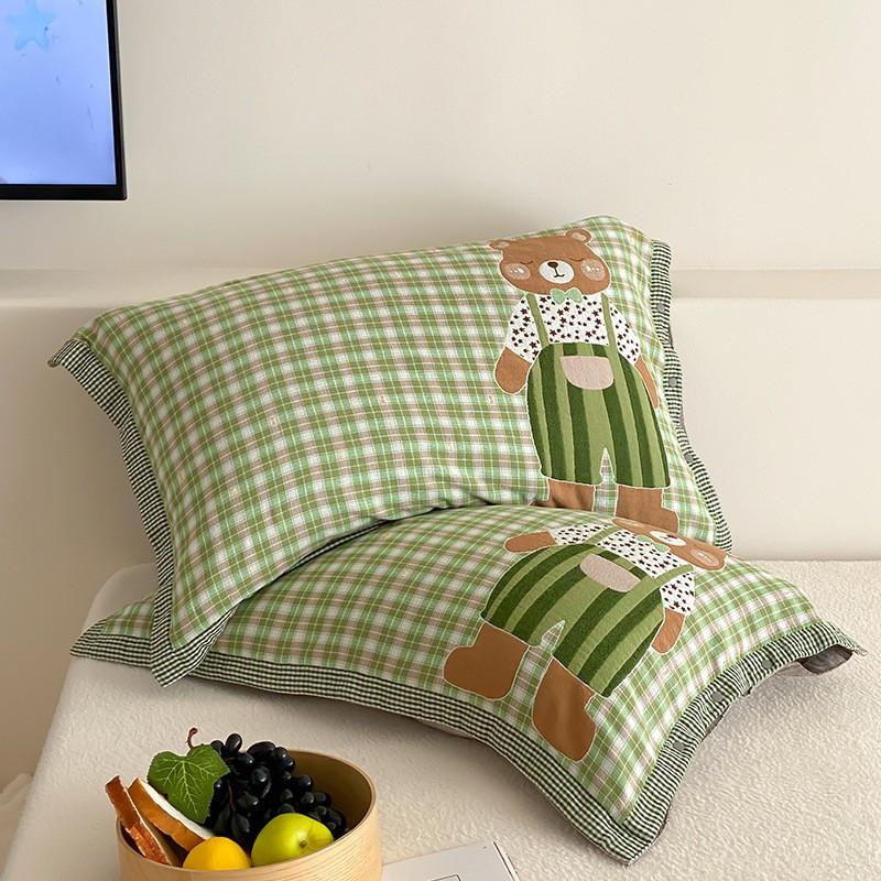 4-Layer Cotton Muslin Pillowcase Set Baby Mom 48x74cm 40s Pure Hypoallergenic Machine Washable