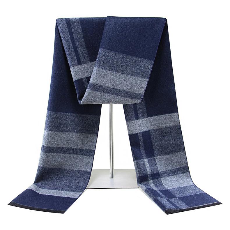 Light Man Striped Scarf Men's Winter Warm Wool Brushed Scarf