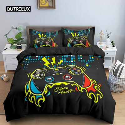 Game Bedding Set Soft Duvet Cover Set Comfoter Bedding Quilt Cover with Pillowcase Kids Polyester Bedding Set Queen King Size
