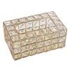 20cm*12cm*10cm Crystal Tissue Box Gold Keepsake Box Stylish Ring Holder Box  Desktop Use