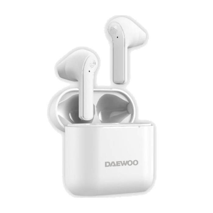 Auriculares Bluetooth Daewoo DW2021 con estuche de carga- Autonomía 5h- Blancos