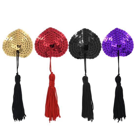 Sexy Femei Bling paiete ciucuri piept petale sutien sfarcului capac pasties autocolant