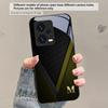 Elegant letter 'S M R' For Redmi Note 14 Pro+ 13 Pro 8 9 9S 12S 10 Pro 11 12 13C 14C A3 12 13 K60 Ultra Black Glass Phone Case