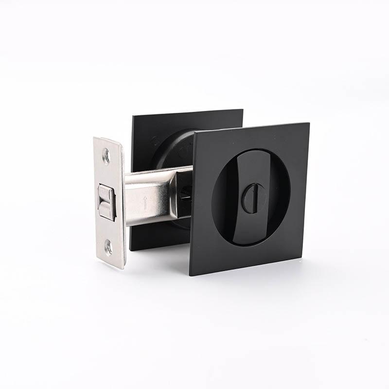 Mechanical Sliding Door Lock Entrance Square Pocket With Edge Pulls Handle Lock Pocket Barn Black Keyless