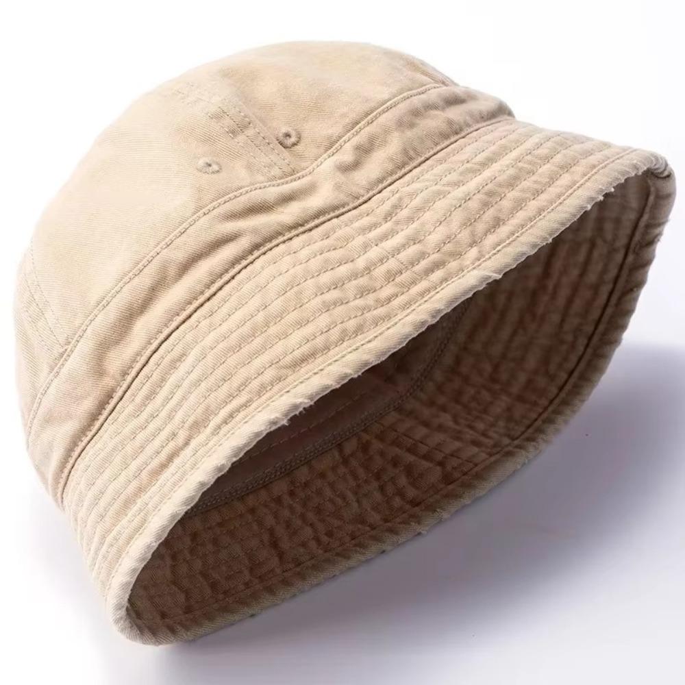 Fashion Retro Bucket Hat Japanese Style Short-brim Fisherman Cap Big Head Circumference Sunshade Hat Unisex