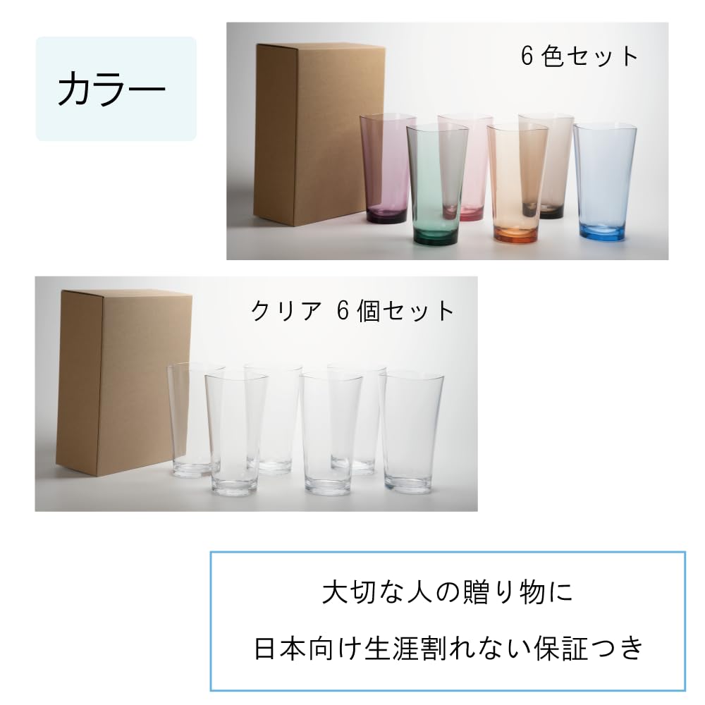 Plakira Breakproof Beer Glasses, Set of 6, 660ml, Dishwasher Safe, Made In Japan, Perfect for Outdoor Activities, Kids, Home Parties, Cute and