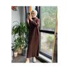 Knitwear Women Hijab Long Sleeve Ribbed Half Neck Long Knitted Dress