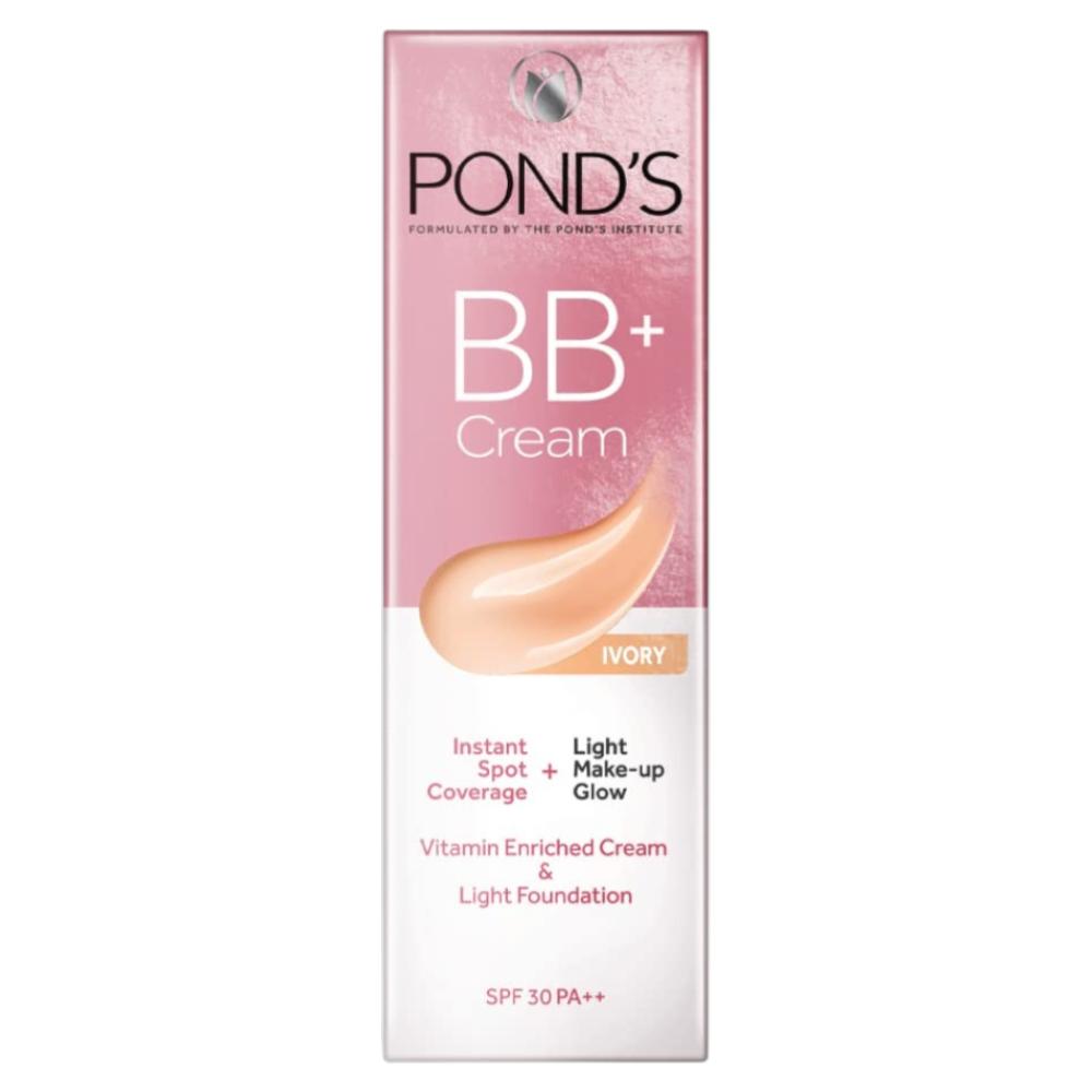 Pond's BB+ Cream LSF 30 PA++ – Sofortige Fleckenabdeckung & Leichter Make-up-Glow – Farbton Ivory, 18g