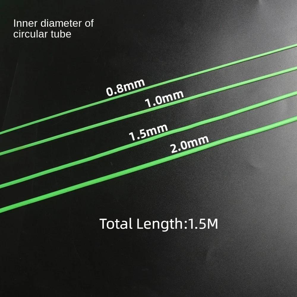 New 0.8/1/1.5/2mm Luminous Fishing Hose Silicone Hook Line Glow Anti Rig Tube Green Fishing Night Luminous Tube Deep Sea Fishing