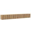3 Piece Wall Mounted TV Cabinet Set Artisan Oak Finish Engineered Wood