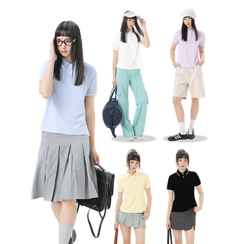 MINISO Women's Anti-bacterial Thin Lapel Polo T-Shirt