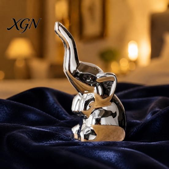 White Ceramic Figurine Nordic Minimalist Ornaments, Abstract Bear/Cat/Elephant/Cactus Sculpture Tabletop Decor for Elegant Table Centerpieces