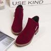 New Short Tube Retro Matte Short Boots Thick Heel Flat Bottom Martin Boots Side Zipper British Style No Box Hair