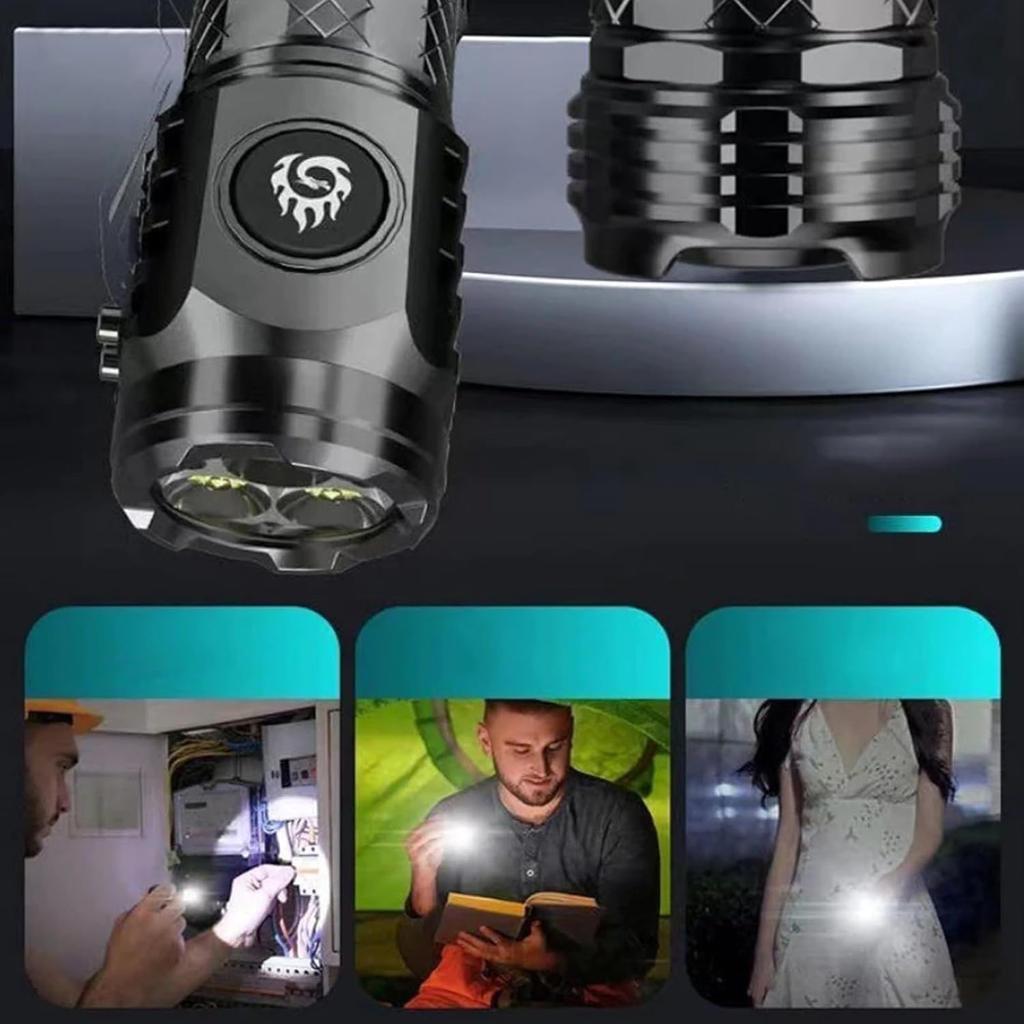 Pocket Portable Three-eyed Monster Mini Flash Super Strong Flashlight, Thumb Size Flashlight