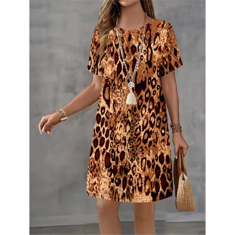 Colorful Geometric Patterns Women Short Dress Summer Fashion 3D Print Loose Mini Dress Casual Short Sleeve Ladies Party Dresses