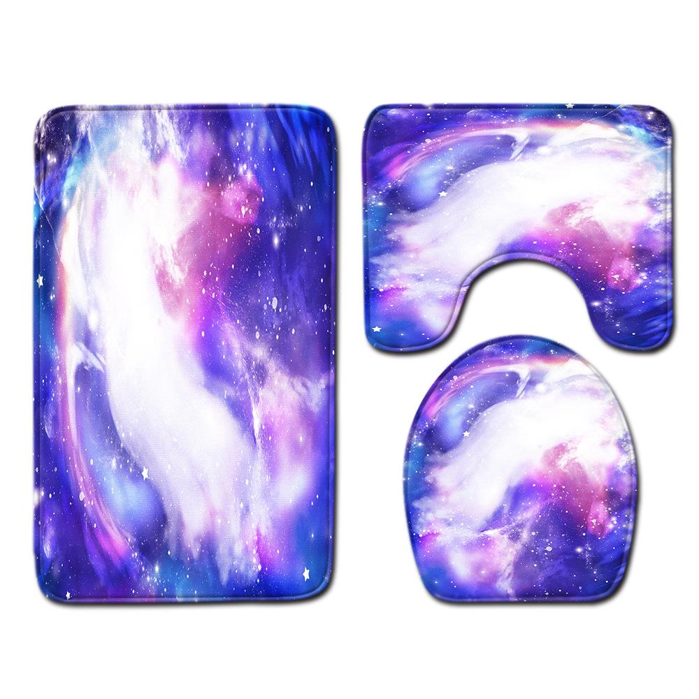 Bemalte Badezimmer-Toilette Dreiteiliges Bodenmatten-Kombinationsset Haushalts-Fußmatte Küche Saugfähiger Rutschfester Teppich