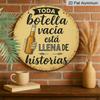 2D Flat, 1pc Hand-Painted Beer Bottle and Text Decorative Pattern, 7.87x7.87inch Aluminum Round Outdoor Plaque, Perfect for Bar and Restaurant