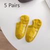 5 Paia di Calzini da Donna Primavera Estate Colore Unico Basso Silicone Antiscivolo Colore Caramella Invisibili