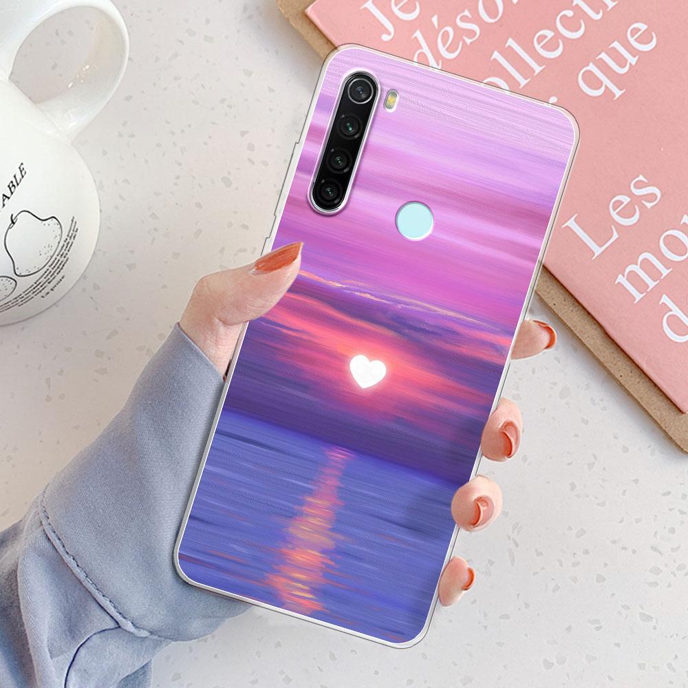 Custodia Redmi Note 8 Pro Cover Posteriore Note 8T Ragazze Nuova Moda Trasparente Custodie per Telefono Custodia Morbida in Silicone Per Xiaomi Redmi Note 8 Coque