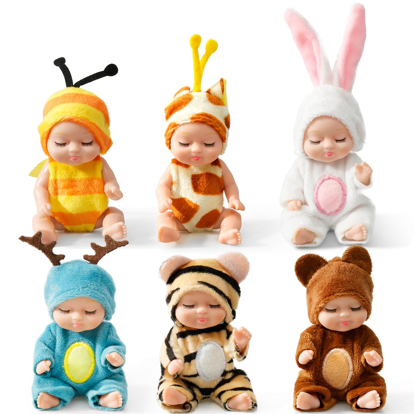 

Набор из 10/6 шт. реалистичных маленьких кукол-младенцев, мини-силиконовая кукла-скульптура, спящая кукла-реборн, украшения для детской игры в домик, игрушка в подарок
