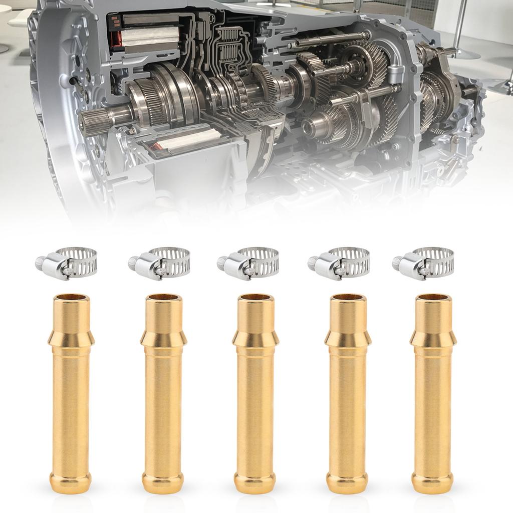 5 Sets Push Connectors Transmission Flush Kit Brass Fitt for 1996-2024 with Clamps