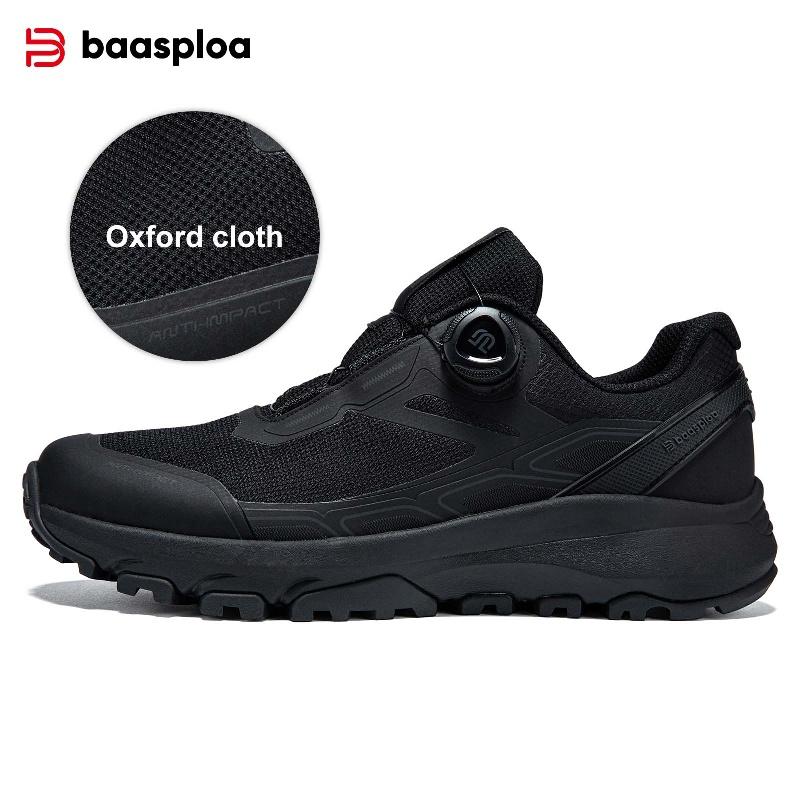 Baasploa Men Hiking Shoes Outdoor Climbing Mesh Breathable Travel Walking Shoes Male Non-Slip Wear Resistant Comfortable Sneaker
