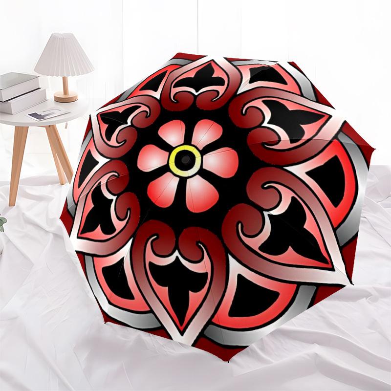 1PC Floral Ornament, Personality Umbrella with 8 Frames, Automatic Open, Durable Frame, Quality Craftsmanship Yy250912145