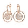 Orecchini pendenti di lusso con cerchio completo in zircone, moda donna, orecchini color oro, anelli abbinati, set di bigiotteria alla moda